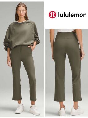 lululemon athletica Olive Green Cropped Straight-Leg Pants